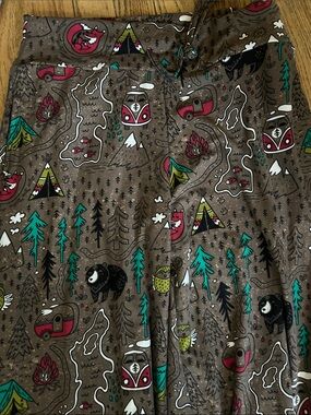 Jersey Brown Forest camping print leggings/ pajama pants